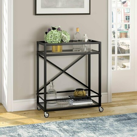 HENN & HART Wilson Blackened Bronze Bar Cart BC0307